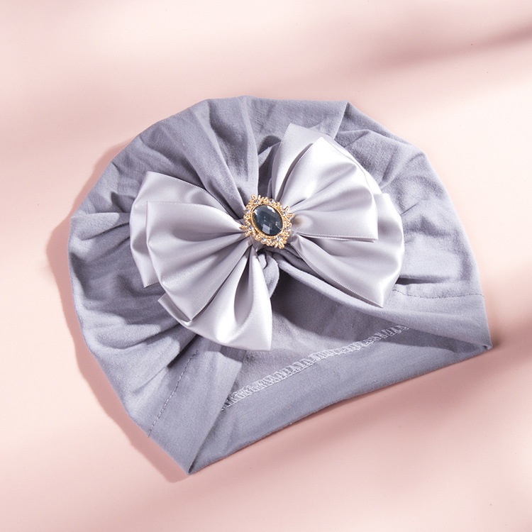 17g Weight Wedding Occasion Bow Knot Pattern Unisex Gender Fashion Style Grey, White, Pink, Purple, Red, Blue, Yellow, Black Color One Size Size Wholesale Children's Solid Color Big Bow Rhinestone Hedging Hat Nihaojewelry 13