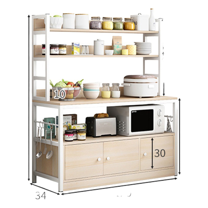 Cocina microondas rack de almacenamiento de suelo hogar multi-capa estante condimento armario de almacenamiento estante de la olla