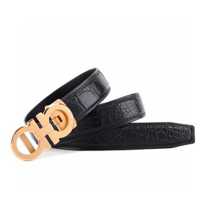 Men's automatic steel buckle 8-character belt men's real pure cowhide new automatic buckle luxury brand gift box a generation of hair