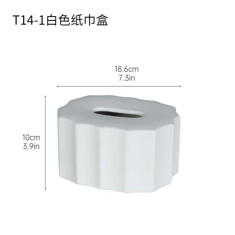 Caja de pañuelos de cerámica minimalista moderna de estilo crema, decoración, sala de estar, mesa de centro, caja de dibujo, servilleta creativa, joyería en caja