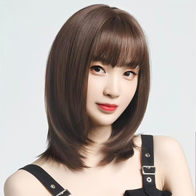 Bobo Wig for Women, Short Hair, Natural Style, Popular among Young Girls, Cool and Stylish Full Head Wig for College Students, Suitable for Military Training Bobo Wig for Women, Short Hair, Natural Style, Popular among Young Girls, Cool and Stylish Full Head Wig for College Students, Suitable for Military Training