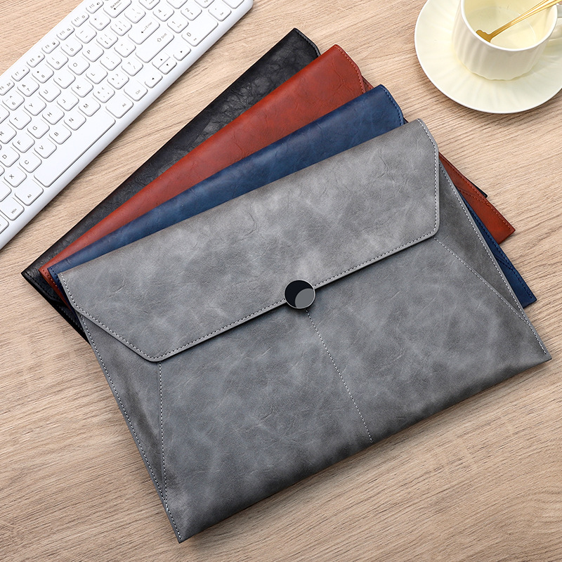 사무용품 및 서류 보관에 적합한 대용량 A4 비즈니스 가죽 서류 가방, 로고 인쇄 가능, 파일 가방 제조업체