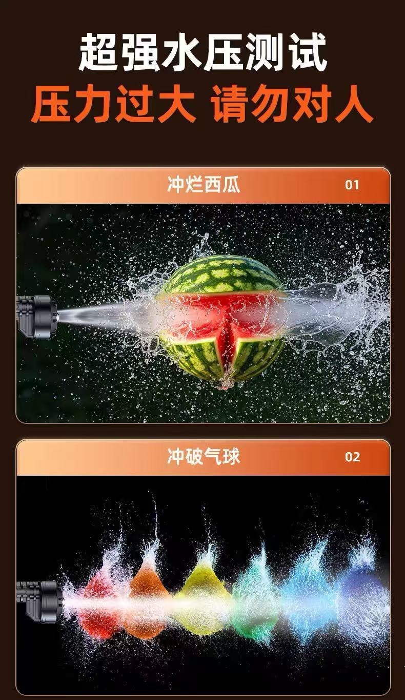 Wireless car washer for home use, high-pressure water gun, self-priming, portable household water spray gun, rechargeable lithium battery