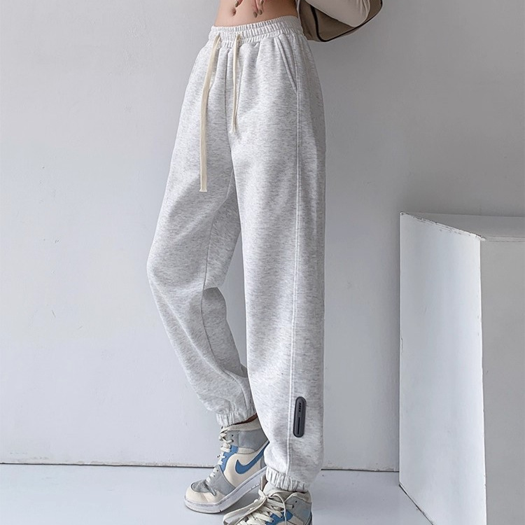 Korean Gray Petite Women's Sweatpants 2026 Spring and Autumn New Casual Design Autumn and Winter Jogger Sweatpants