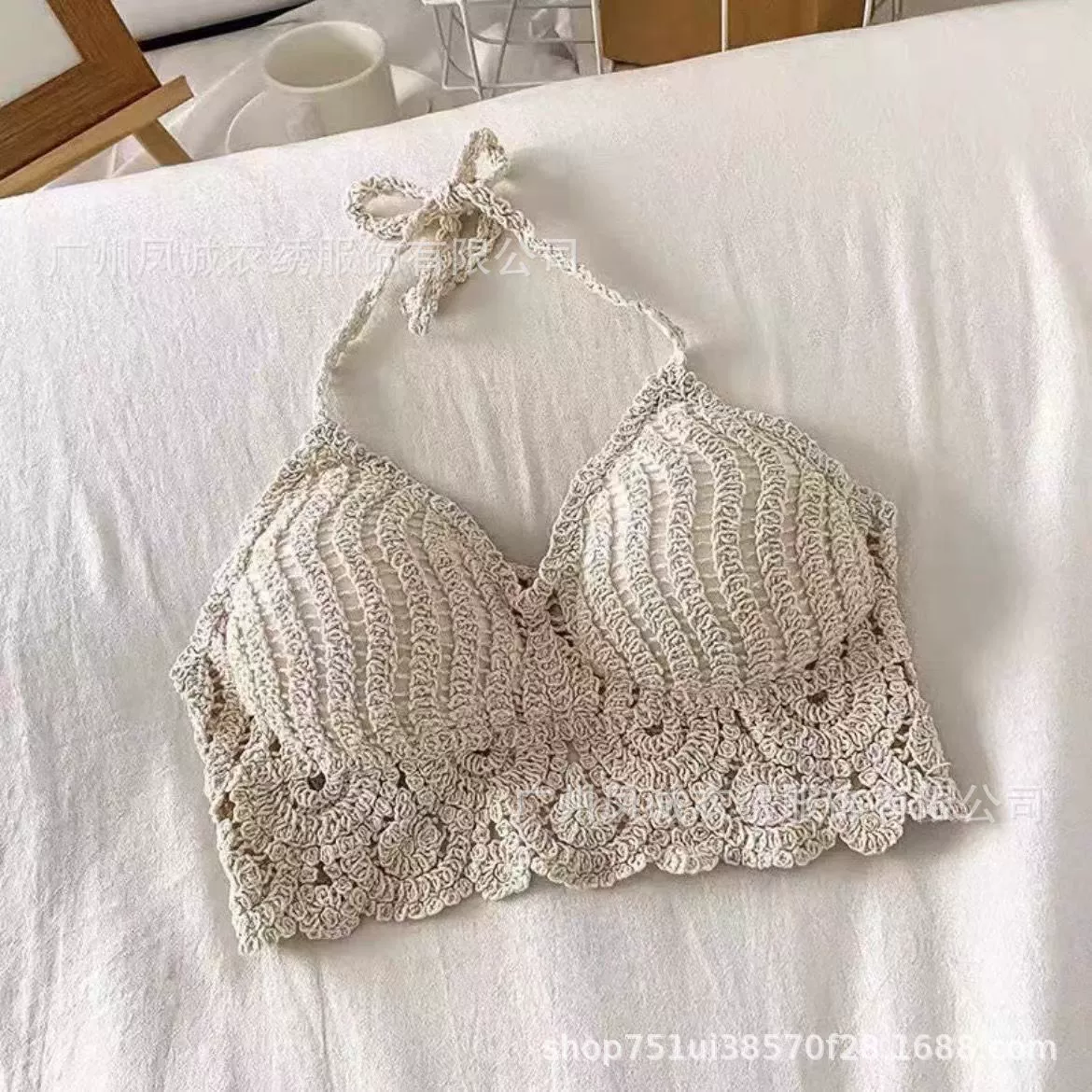 Сексуальная вязаная пляжная короткая майка, для маленькой фигуры, пляжный стиль