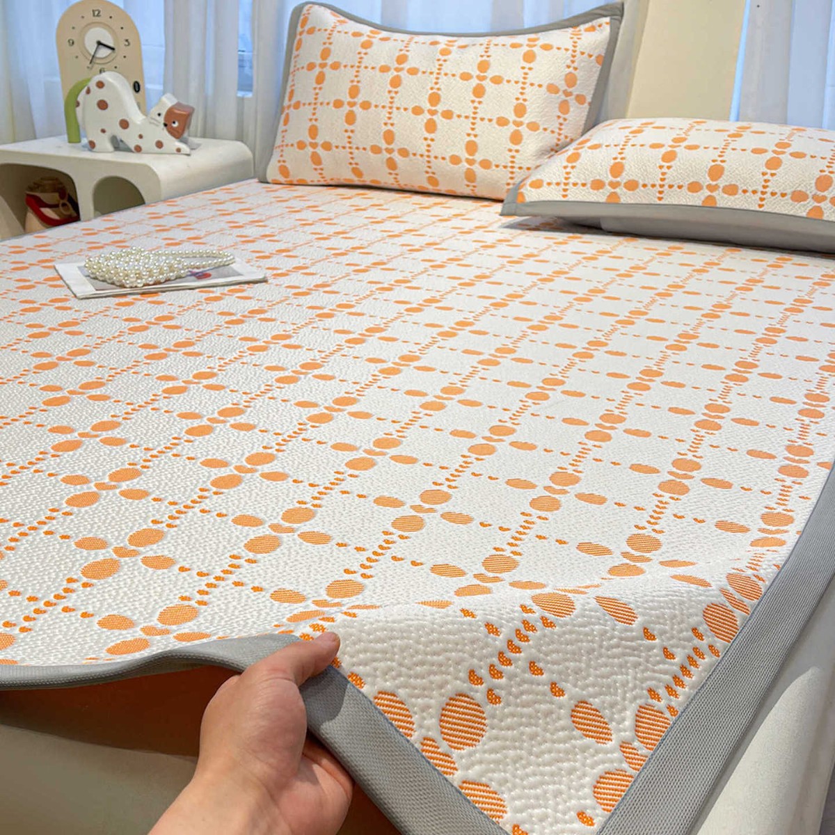 Sábanas de seda de hielo de verano, una pieza, estera suave de doble uso de doble cara 2025 nuevo dormitorio, estera individual, estera de tres piezas