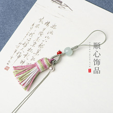 DIY手搓棉线短胖小流苏手把绳民族风钥匙扣手机挂件绳半成品挂饰