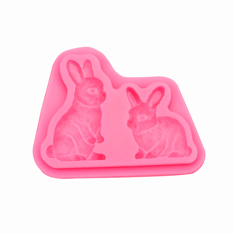 Conejo blanco hornear pastel de chocolate DIY molde de silicona molde decorativo de yeso de arcilla ultraligera