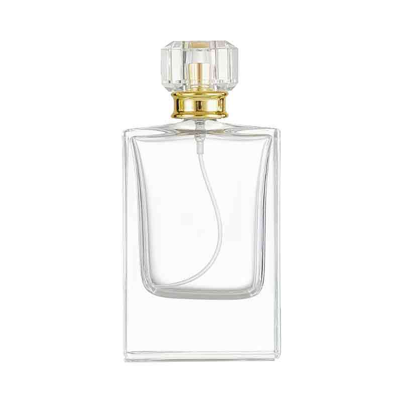 Botella de perfume cuadrada de moda botella de pulverización de presión botella de perfume portátil botella de botella de vidrio cosmética de alta calidad 50M
