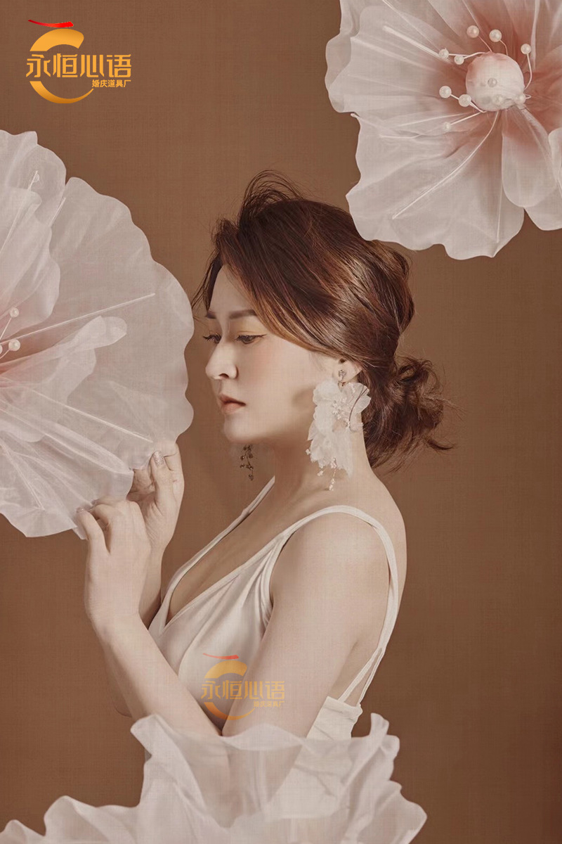 婚紗攝影道具影樓拍照主題手工真絲紗花櫥窗裝飾婚慶婚禮布置路引
