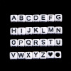 Acrylic square beads with letters, early education, English letters