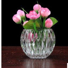 简约家居时尚玻璃花瓶 圆球菱形玻璃花瓶 创意水晶玻璃工艺品