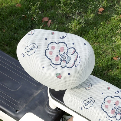 Electric car cushion Battery Car Seat Cover Four-Season Universal - milk-tea-rabbit-front-seat-no-specifications