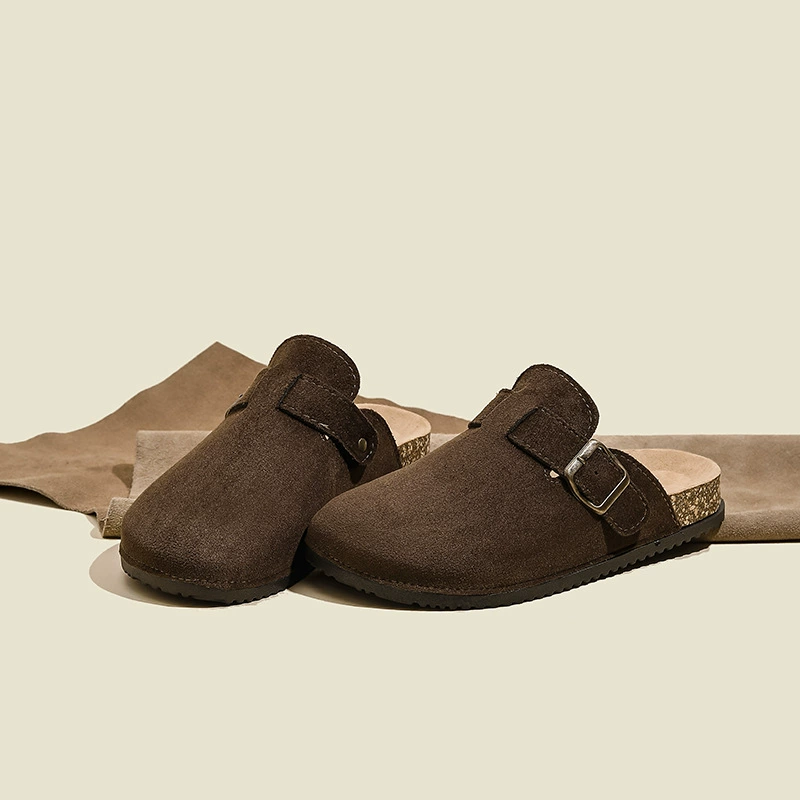 Слипоны Birkenstock для женщин, полупальцевые сабо с нескользящей толстой подошвой