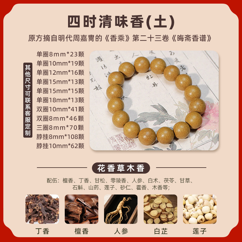 天然中药合香珠手串整串批发梦灵花蕊博物馆礼品手工中药手串成品|undefined
