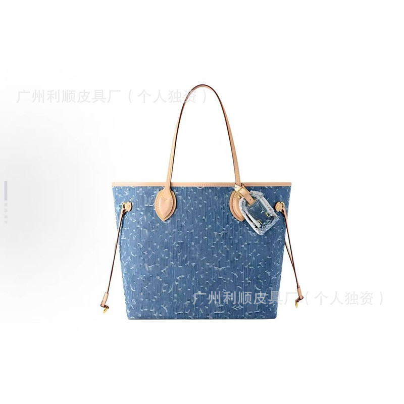 Foreign Trade Supply Neverfull Denim Denim Shopping Bag Mother Shoulder Tote Large Capacity Women's Bag Handbag