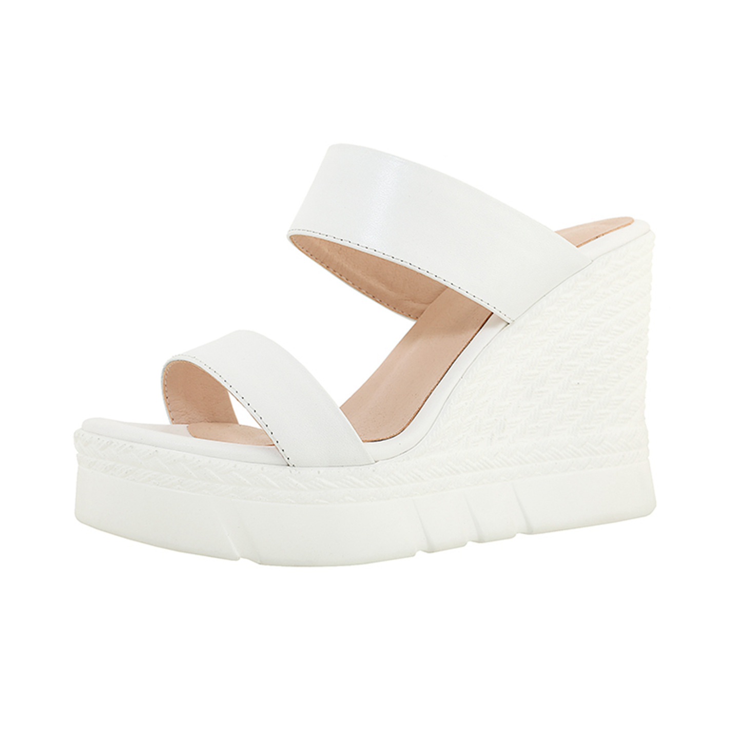 Sandal cao gót nữ hở mũi đế dày 10 cm, phong cách mới mùa xuân hè — đen chi tiết 16