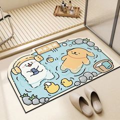 ライン子犬珪藻泥マット家庭用トイレの入り口吸水速乾耐磨耗足マット滑り止め汚れ防止浴室
