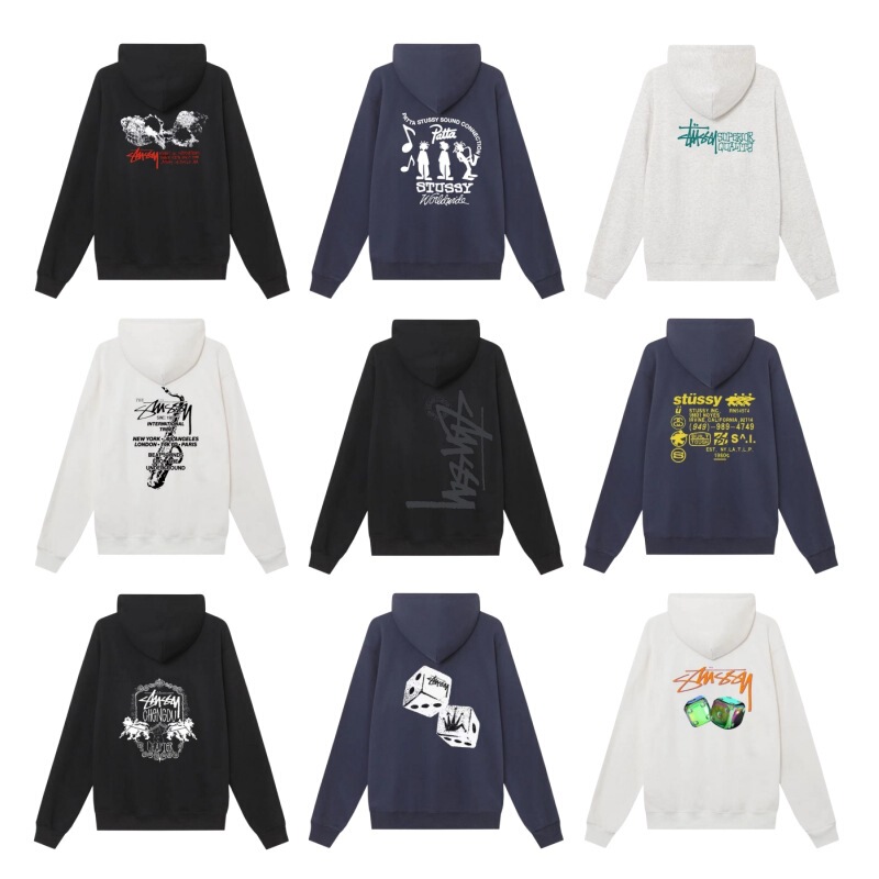 Cross-Border Stussy Letter Print Autumn and Winter New Style Terry Long-Sleeve Loose Sweatshirt Unisex Hoodie Cross-Border Stussy Letter Print Autumn and Winter New Style Terry Long-Sleeve Loose Sweatshirt Unisex Hoodie