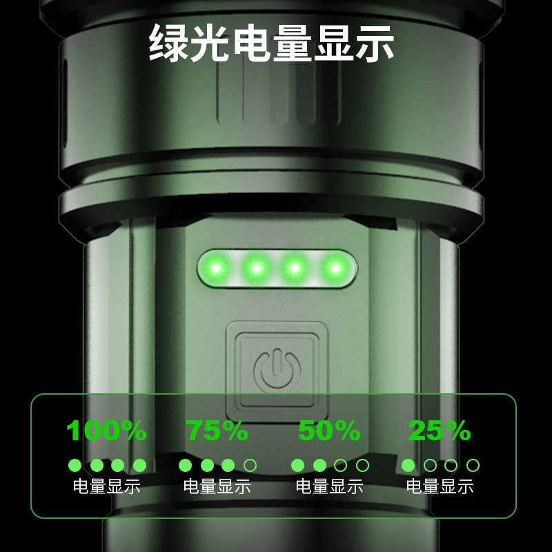 Nueva linterna de aleación de aluminio lámpara láser cuentas de largo alcance de iluminación linterna de emergencia impermeable larga resistencia linterna