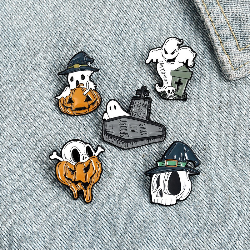 Fashion Ghost Alloy Stoving Varnish Metal Brooches
