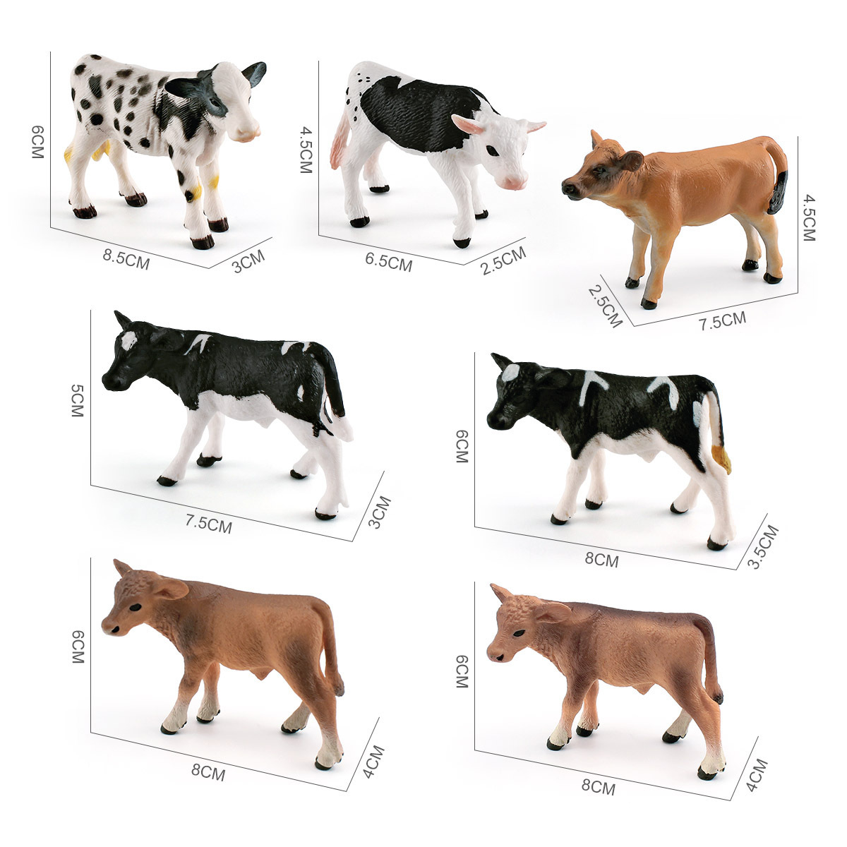 Transfronterizo simulación granja Rancho animal negro punto vaca ganado Jersey Denim modelo decoración estática decoración juguete
