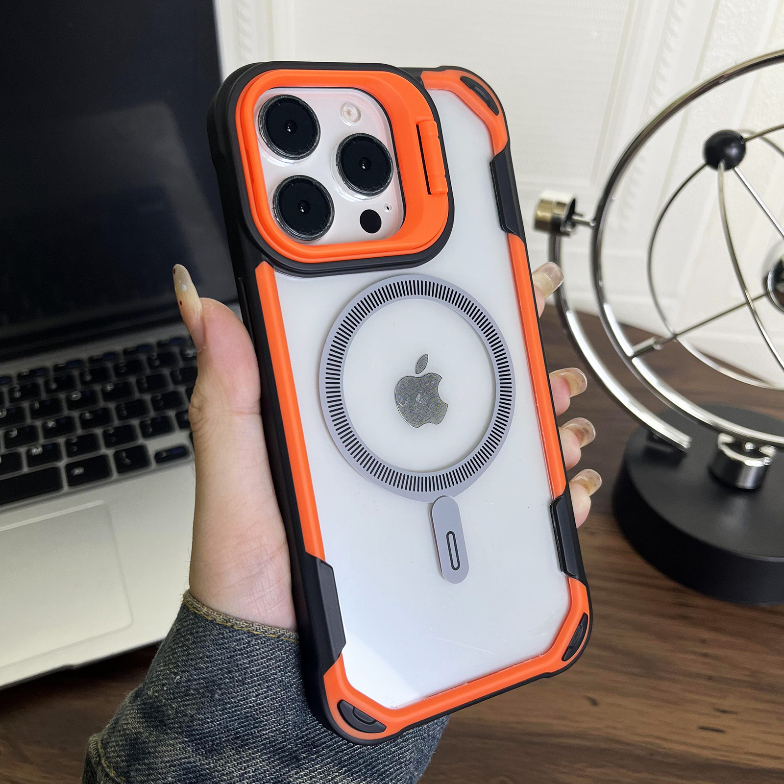 Escudo de oráculo multifuncional soporte de succión magnética para iPhone17 caso de teléfono celular a prueba de caídas manzana 15 14 juegos transfronterizos