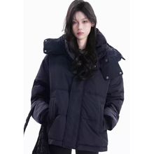 光板男女同款可脱卸帽灰色羽绒服白鸭绒外套加厚宽松面包服棉服