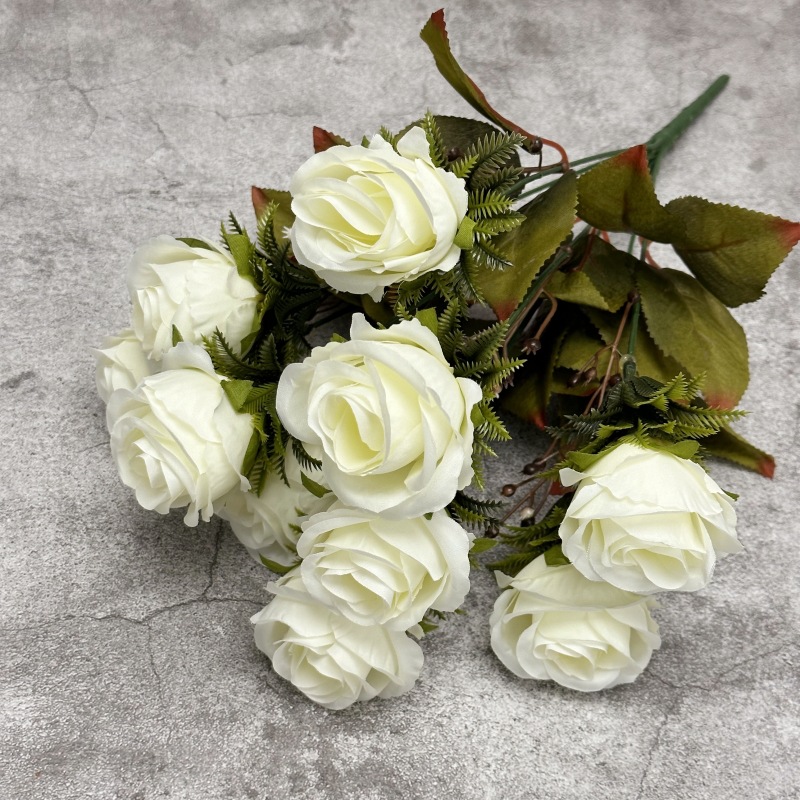 Ramo de peonías artificiales de otoño, decoración para bodas en casa, accesorios de fotografía de rosas hechos a mano, venta al por mayor de flores artificiales.