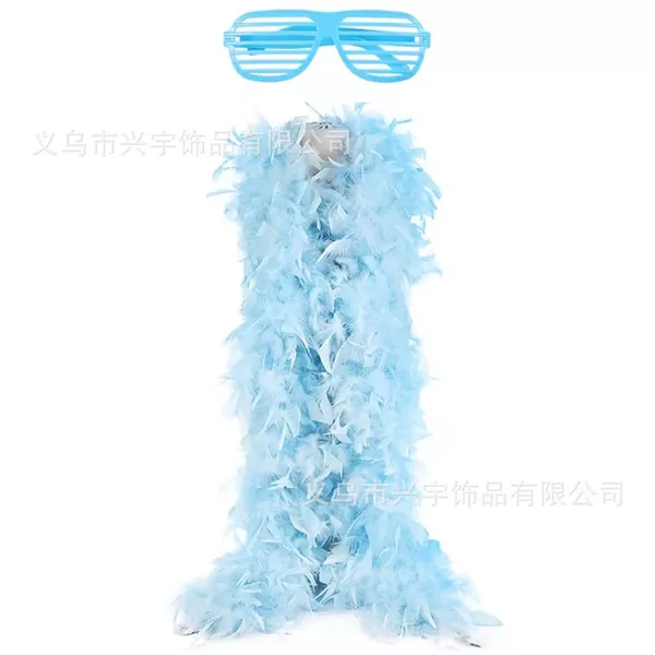 2 Small Pieces of Aido White Feather Fan-Shaped Scarves, Cocktail Party Performance Accessories, 38 Grams 1.8m