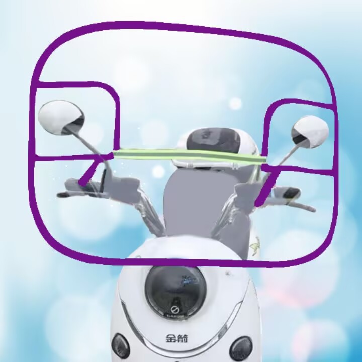 Diàndòngchē – Motorcycle front windshield Vehicle Windshield - foldablestorage-purple-upper-windshield