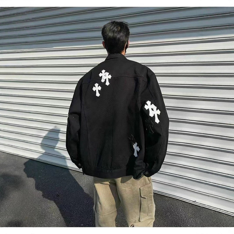 European and American Cross Patch Denim Jacket Design Spring and Autum New Handsome Hip-Hop Casual Street Jacket for Men