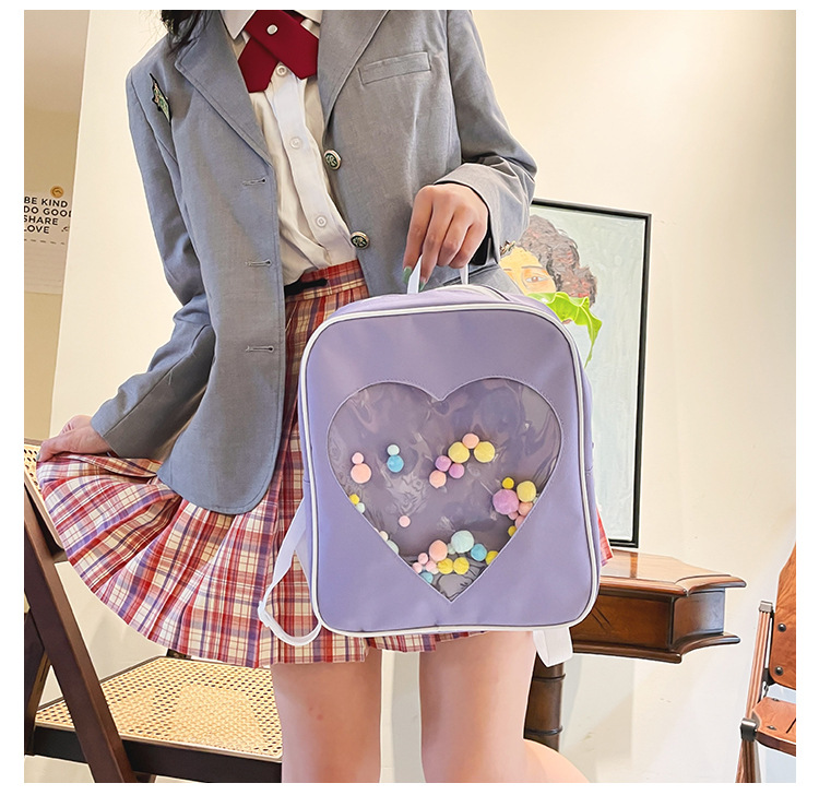 Waterproof 17 Inch Heart Shape School School Backpack display picture 4