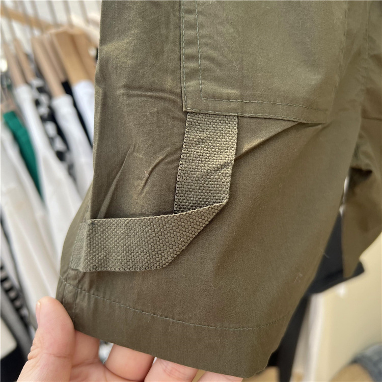 Pantaloni scurți versatile pentru copii, vara 2024, pentru băieți și fete din Coreea de Sud, cu etichetă de panglică, țesut, vară, Capris_voghion.com