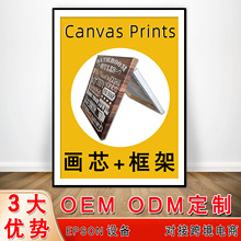 风景玄关抽象喷绘艺术帆布现代简约三联客厅装饰画画芯挂画