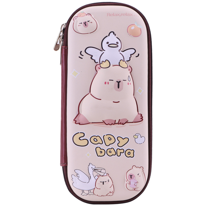 Nueva caja de papelería de dibujos animados Capibara para niños y niñas de gran capacidad para niños 3D caja de lápiz bolsas de lápiz