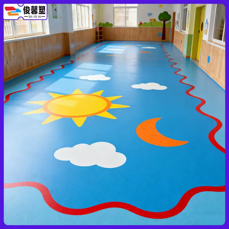 幼儿儿童乐园卡通图案定制PVC地胶游乐场感统训练3D印刷个性地板