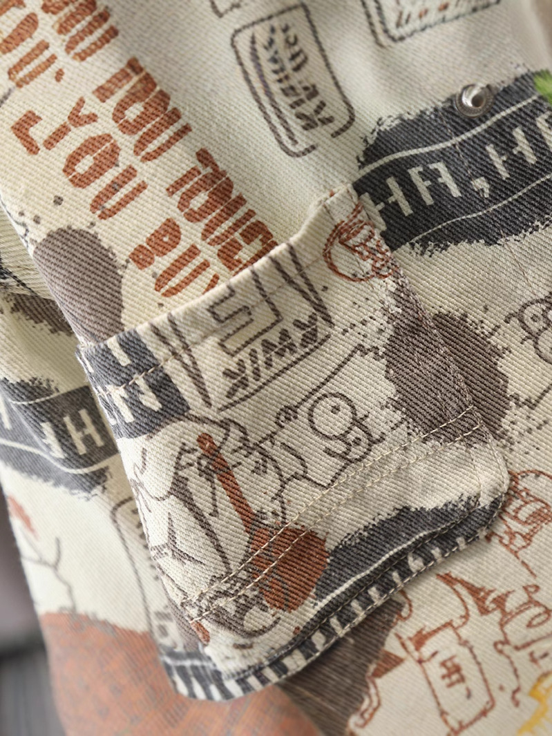 7748 Chaquetas de camisa para niños Ropa para niños de estilo occidental Ropa estampada de primavera y otoño 2025 nueva ropa de primavera de la calle de las celebridades de Internet