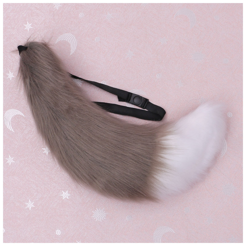 代の大きいサイズの手作りの獣の耳の獣の尾のぬいぐるみのコスプレのアクセサリの道具のキツネの尾の狼の尾の装飾|undefined