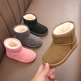 Winter children's low boots, fleece keep warm footwear teenage, 2023