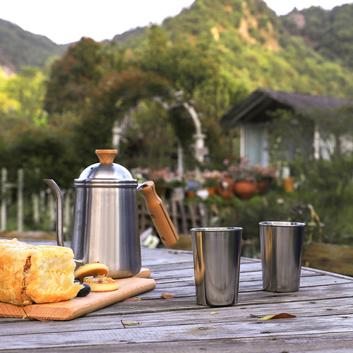 Outdoor mini stainless steel shot glass four-piece set hiking travel portable water cup bar catering liquor cup