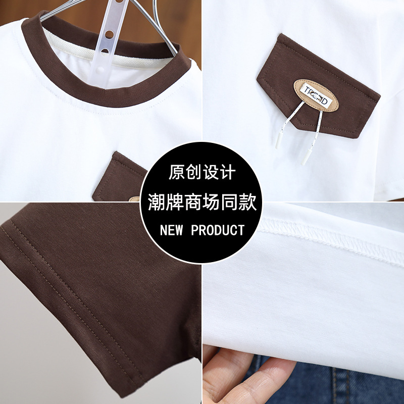 7241 Pantalones cortos de manga corta de verano para niños de dos piezas Ropa de verano hermosa para niños 2025 Camiseta coreana para niños nuevos 3