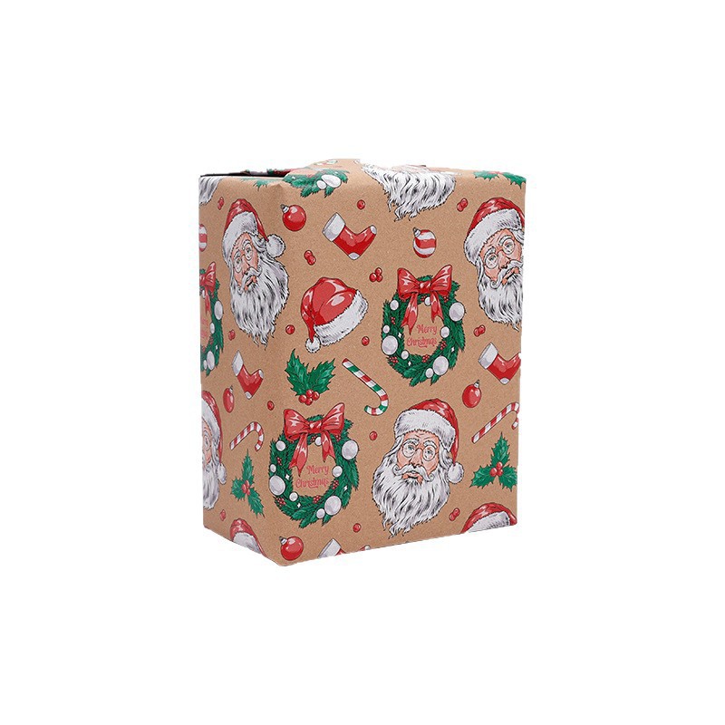 Papel de embalaje de regalos de Navidad transfronterizos Papá Noel campana flocos de nieve Papá Noel flores de embalaje de regalo