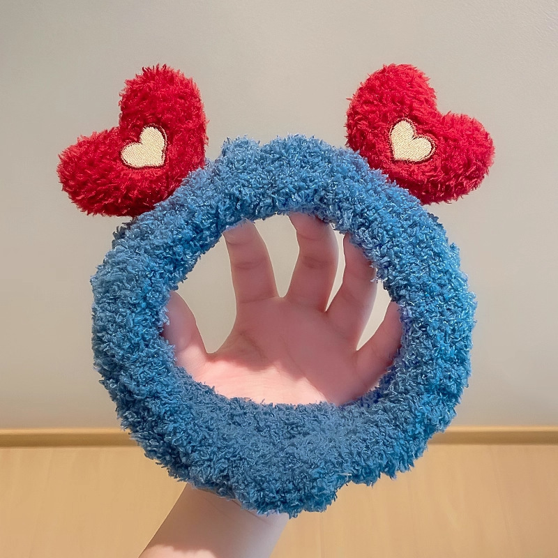 Lavarse la cara en otoño y invierno nuevo clip para el cabello máscara antideslizante pelusa cinta para el cabello lindas bandejas de dibujos animados pareja adornamiento para el cabello