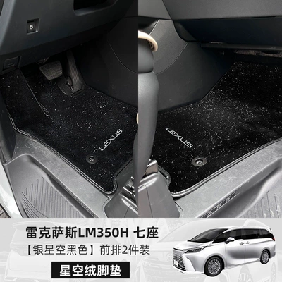 Car Carpet | Alphard, Wilfar, and LM300 - 23-25-lexus-lm350h-front-row-black-upgraded-thickened-starry-sky-velvet