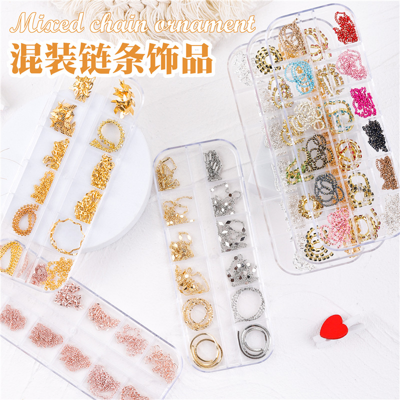 Joyería de cadena de clavos transfronteriza punk japonés cadena de metal macaron Cadena de cuentas de oro y plata decoración de bricolaje