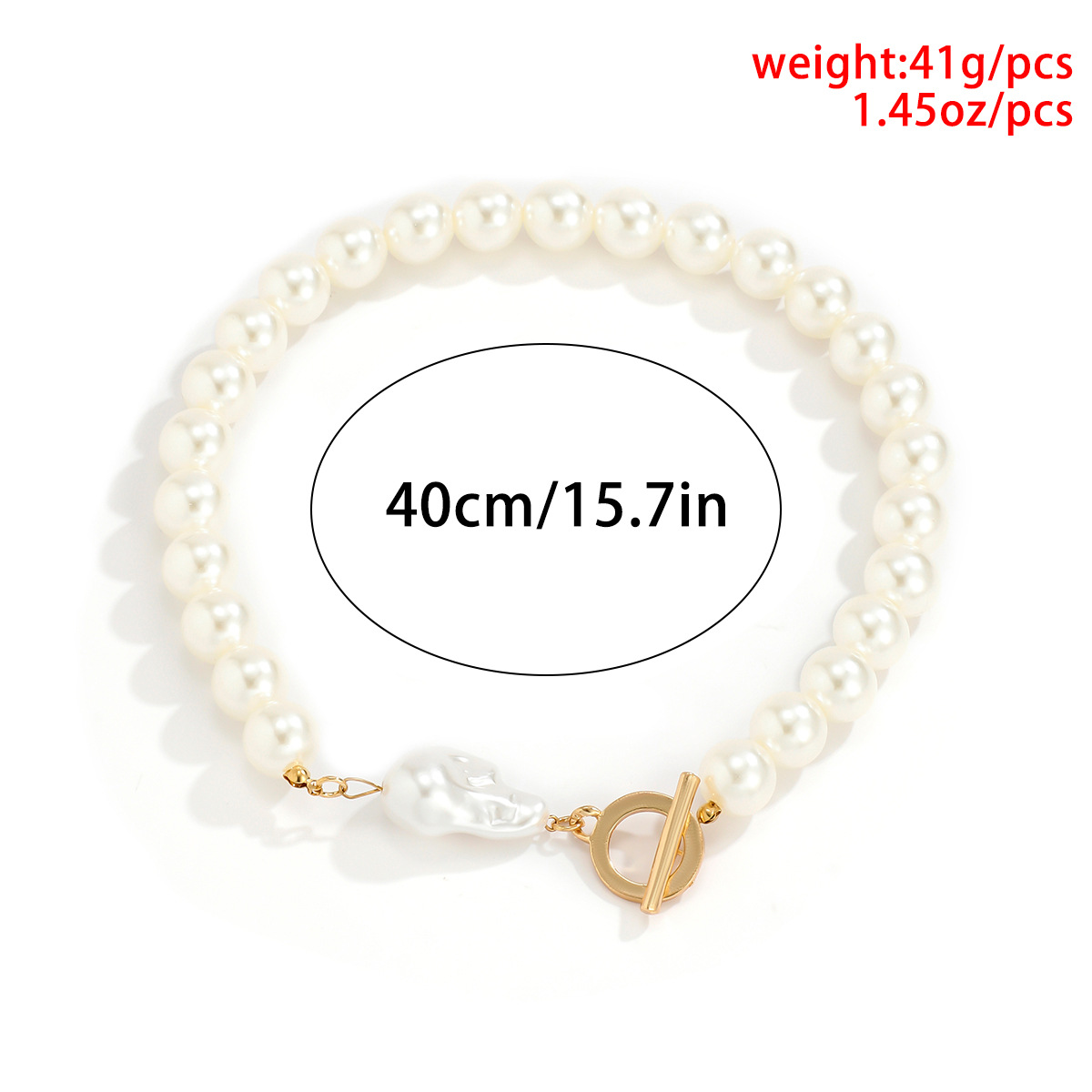 wholesale jewelry simple imitation pearl beaded necklace nihaojewelry