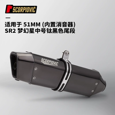 Motorcycle exhaust pipe SR2 Dream Star - sr2-dream-star-medium-titanium-black-built-in-silencer