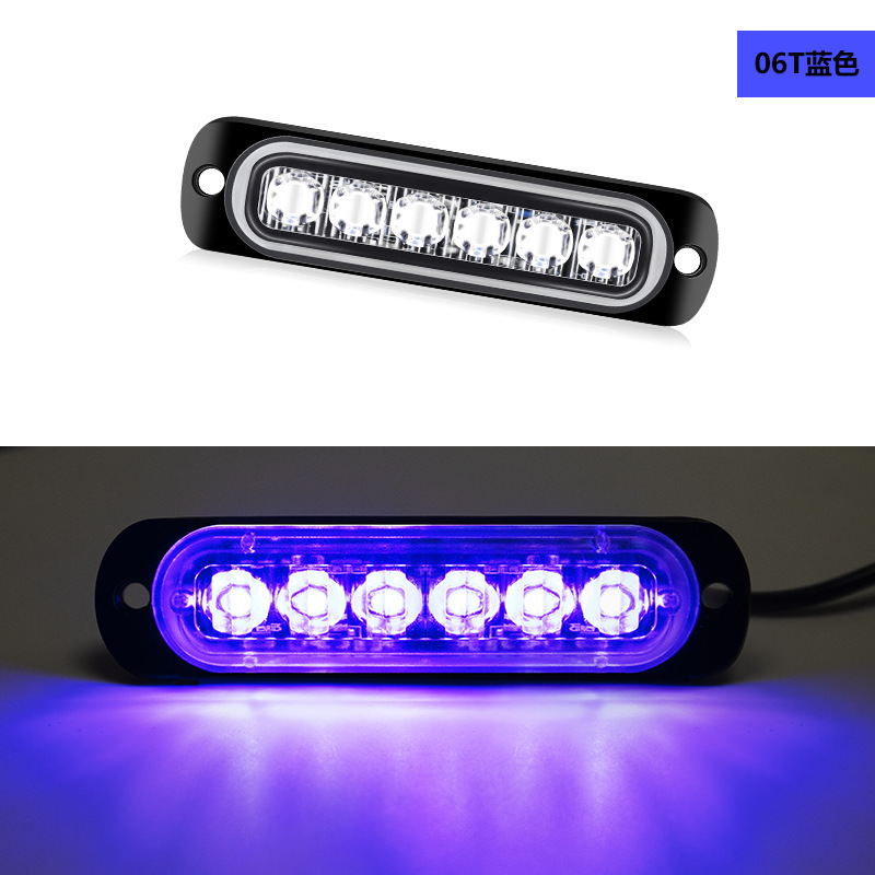 Lámpara lateral LED para automóviles y camiones Lámpara de parpadeo ultra delgada 6 luces Lámpara de advertencia Lámpara de señal