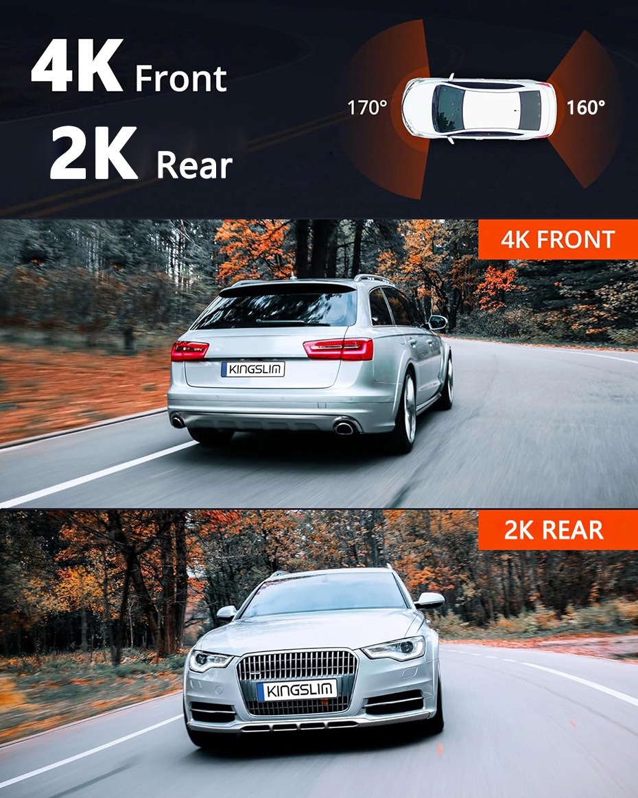 Cross-Border New Model 4K+2.5K Dash Cam 3inch Hd with Support for Wifi and Gps Infrared Night Vision Car Dvr
